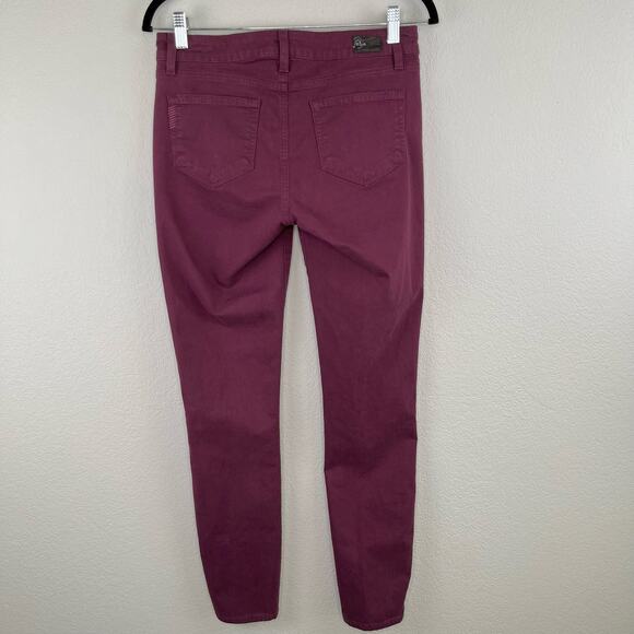Revolve Paige Burgundy Maroon Denim Low Rise Skinny Stretch Jegging Jean Pant 29 - Picture 3 of 15